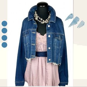 Old Navy Cropped Denim Jacket Sz XL